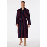 Schiesser - Essentials Stripes - Badjas - Bordeaux - Velours