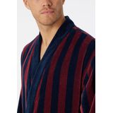 Schiesser - Essentials Stripes - Badjas - Bordeaux - Velours
