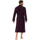 Schiesser - Essentials Stripes - Badjas - Bordeaux - Velours