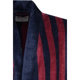 Schiesser - Essentials Stripes - Badjas - Bordeaux - Velours