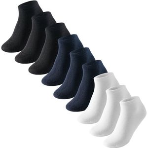 Uncover by Schiesser - Sneakersokken - Zwart - Verpakking van 9 stuks