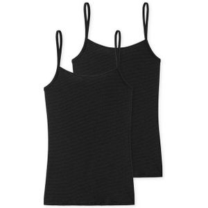 Schiesser 2PACK Spaghettitop Dames Onderhemd - zwart - Maat 4XL