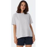 SCHIESSER Mix+Relax T-shirt - dames shirt korte mouwen grijs-gemeleerd