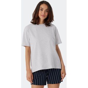 SCHIESSER Mix+Relax T-shirt - dames shirt korte mouwen grijs-gemeleerd