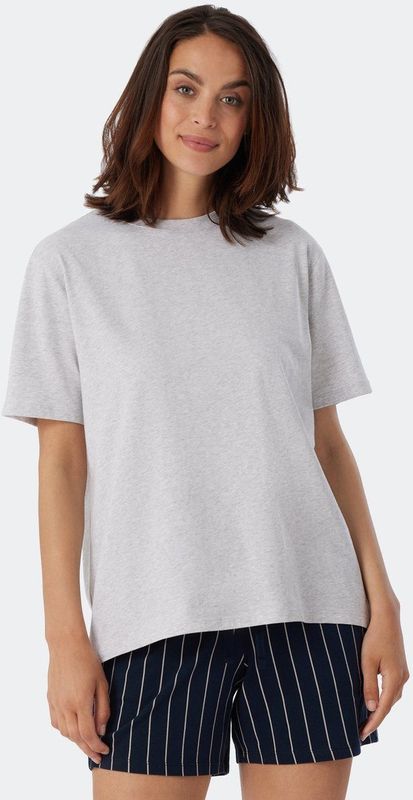 SCHIESSER Mix+Relax T-shirt - dames shirt korte mouwen grijs-gemeleerd