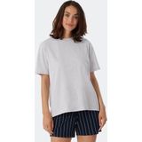SCHIESSER Mix+Relax T-shirt - dames shirt korte mouwen grijs-gemeleerd