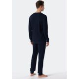 SCHIESSER - Fine Interlock - Heren Pyjama Set - Donkerblauw - Lange Broek en Shirt met Lange Mouwen