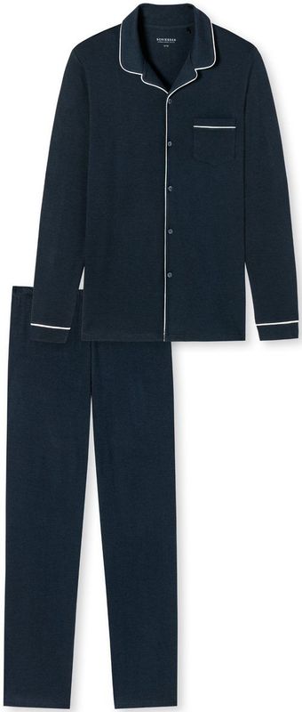 Schiesser - 179296 - Pyjama - Donkerblauw - 100% Katoen