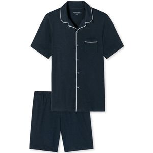 SCHIESSER - Fine Interlock - Heren Shortama - Donkerblauw - Interlock