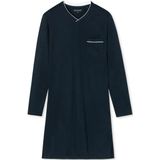 SCHIESSER Fine Interlock - Nachthemd - Donkerblauw - Lange Mouwen - Interlock