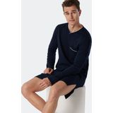 SCHIESSER Fine Interlock - Nachthemd - Donkerblauw - Lange Mouwen - Interlock