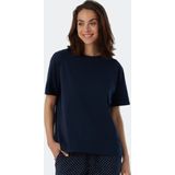 SCHIESSER Mix+Relax T-shirt - dames shirt korte mouwen donkerblauw