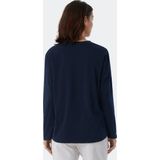 SCHIESSER Mix+Relax T-shirt - dames shirt lange mouwen donkerblauw