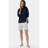 SCHIESSER Mix+Relax T-shirt - dames shirt lange mouwen donkerblauw