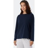 SCHIESSER Mix+Relax T-shirt - dames shirt lange mouwen donkerblauw