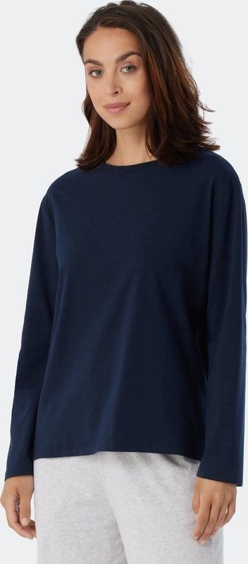 SCHIESSER Mix+Relax T-shirt - dames shirt lange mouwen donkerblauw
