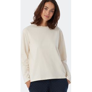 SCHIESSER Mix+Relax T-shirt - dames shirt lange mouwen cremekleurig