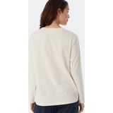 SCHIESSER Mix+Relax T-shirt - dames shirt lange mouwen cremekleurig