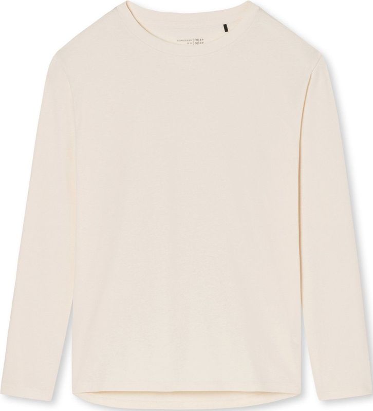 SCHIESSER Mix+Relax T-shirt - dames shirt lange mouwen cremekleurig