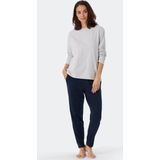 SCHIESSER Mix+Relax T-shirt - dames shirt lange mouwen grijs-gemeleerd