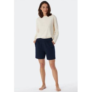 Schiesser - Korte Pyjama Broek - Blauw - Jersey Katoenen Vrouwen Pyjamabroek