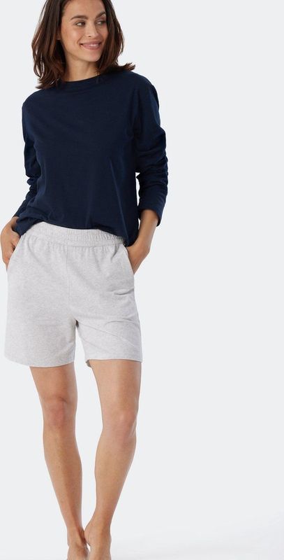 SCHIESSER Mix+Relax loungebroek kort - dames broek kort grijs-gemeleerd
