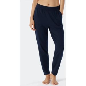 Schiesser Pyjama Broek Dames - Katoen - Donkerblauw - Losse Lange Broek