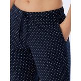 SCHIESSER Mix+Relax nachtkleding dames - dames broek 3/4-lengte stippen donkerblauw