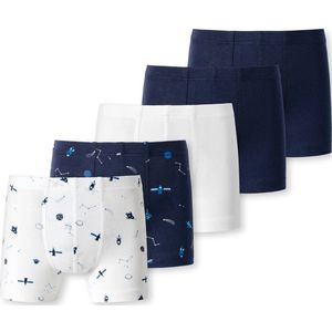 SCHIESSER - Boxershorts - 5-Pack - Blauw/Wit - Biokatoen