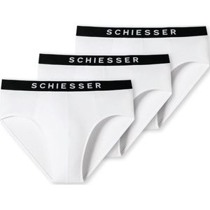 SCHIESSER 95/5 Slip - 3-Pack - Heren Rioslip - Wit - Biologisch Katoen - Geweven Elastische Tailleband