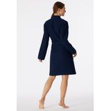 SCHIESSER Badjas - Dames Wafelpique Donkerblauw