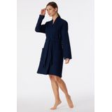 SCHIESSER Badjas - Dames Wafelpique Donkerblauw