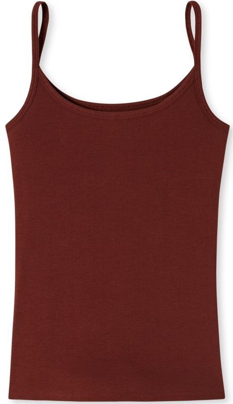 SCHIESSER - Pure Rib - Spaghettitop - Terracotta - Biologisch Katoen