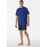 SCHIESSER - Comfort Nightwear - Heren Shortama - Marineblauw - Biologisch Katoen