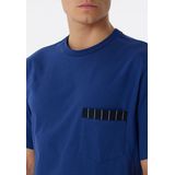 SCHIESSER - Comfort Nightwear - Heren Shortama - Marineblauw - Biologisch Katoen