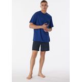 SCHIESSER - Comfort Nightwear - Heren Shortama - Marineblauw - Biologisch Katoen