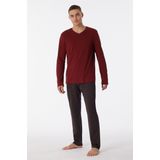 SCHIESSER - Fine Interlock - Pyjamaset - Terracotta - Heren Pyjama Lang