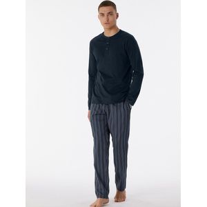 SCHIESSER - Premium Pyjamaset - Heren Pyjama Lang - Nachtblauw - Biologisch Katoen