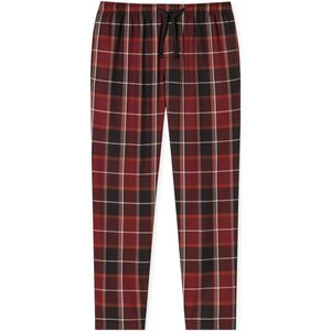 SCHIESSER Mix+Relax loungebroek lang, heren loungebroek lang geweven stof biologisch katoen geruit terracotta