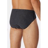 SCHIESSER 95/5 Slip - Zwart - Biologisch Katoen - Gestreept
