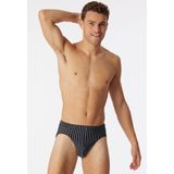 SCHIESSER 95/5 Slip - Zwart - Biologisch Katoen - Gestreept