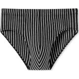 SCHIESSER 95/5 Slip - Zwart - Biologisch Katoen - Gestreept