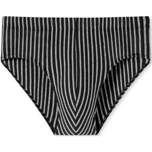SCHIESSER 95/5 Slip - Zwart - Biologisch Katoen - Gestreept