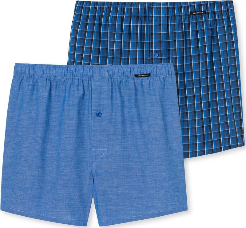 Schiesser - Boxershorts - Zwart - Verpakking van 2 Stuks