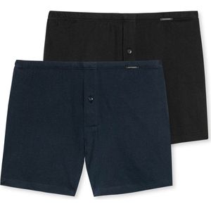 SCHIESSER - Multipack - Boxershorts - Zwart/Donkerblauw - 100% Katoen - 2 Stuks