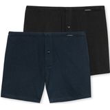 SCHIESSER - Multipack - Boxershorts - Zwart/Donkerblauw - 100% Katoen - 2 Stuks