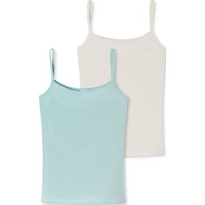 SCHIESSER Modal Essentials singlet (2-pack), dames spaghettitops blauw -  Maat: 46