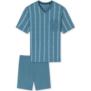 Schiesser - Comfort Nightwear - Shortama - Lichtblauw - 100% Katoen