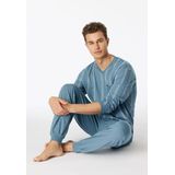 SCHIESSER - Comfort Nightwear - Pyjamaset - Blauw-Grijs - Heren Pyjama Lang
