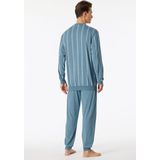 SCHIESSER - Comfort Nightwear - Pyjamaset - Blauw-Grijs - Heren Pyjama Lang